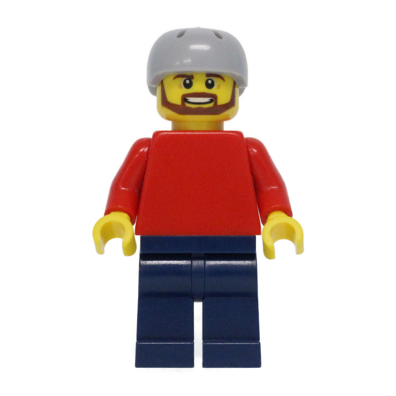 fig-000033 – Red Torso, Dark Blue Legs, Light Bluish Gray Helmet