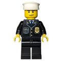 fig-000052 – Policeman, Black Suit with Badge, White Hat, Scowl