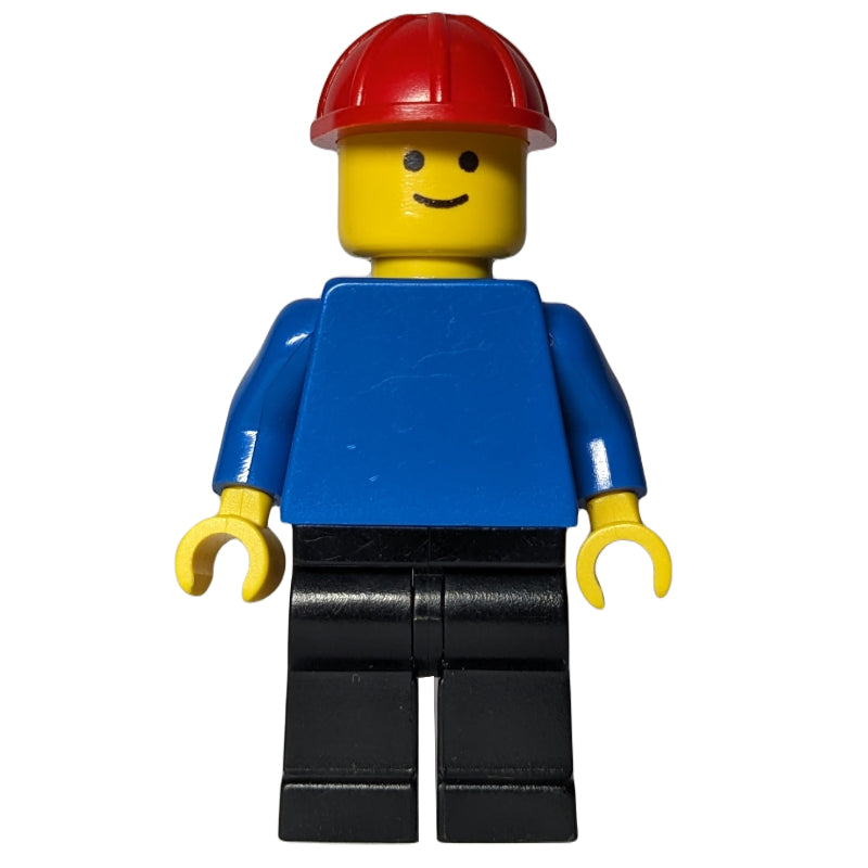 fig-000100 – Man, Blue Torso, Black Legs, Red Hard Hat