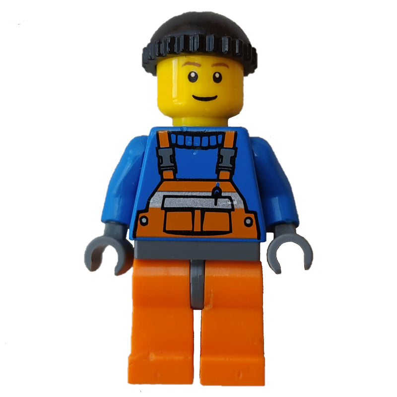 fig-000139 – Worker - Blue Torso, Orange Overall, Black Cap
