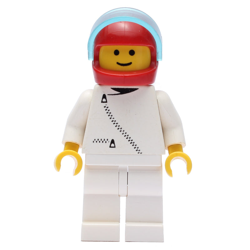 fig-000153 – Racer, White Jacket with Zipper, Red Helmet with Visor (3626a Head)