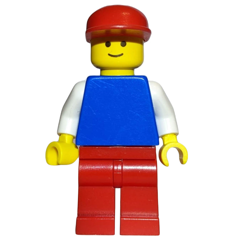fig-000160 – Man, Blue Torso, Red Legs, Red Cap (3626a Head)