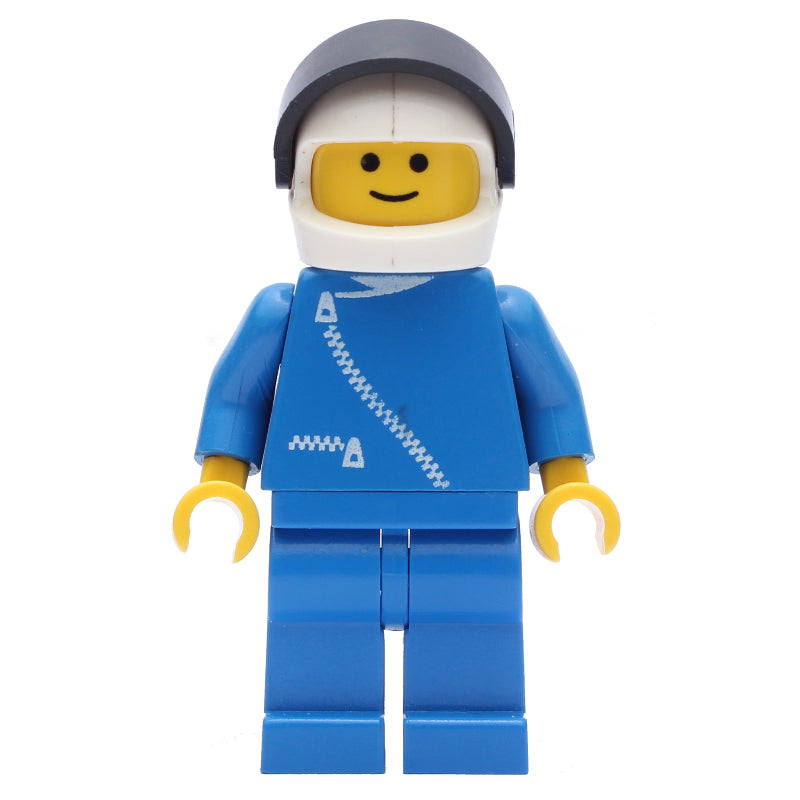 fig-000242 – Racer, Blue Jacket with Zipper, White Helmet with Visor