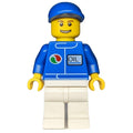 fig-000265 – Man, Blue Jacket with Octan Logo, White Legs, Blue Cap