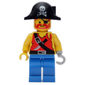 fig-000280 – Pirate - Shirt with Knife, Blue Legs, Black Bicorne