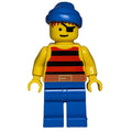 fig-000297 – Pirate - Red/Black Stripes, Blue Legs, Blue Bandana