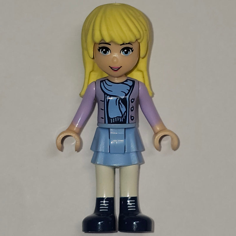 fig-000533 – Stephanie - Lavender Jacket, Scarf, Light Aqua Skirt