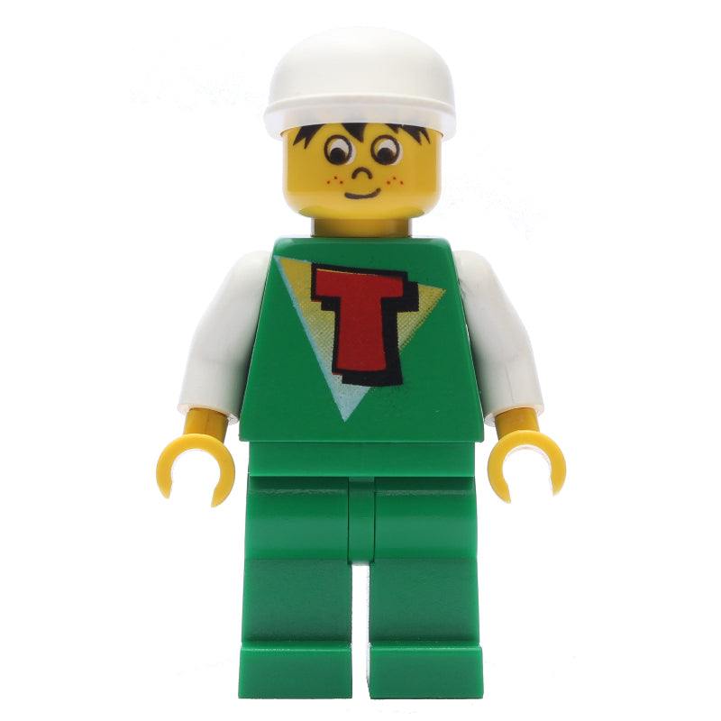 fig-000544 – Green Torso with T, Green Legs, White Cap