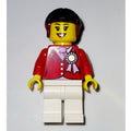 fig-000566 – Red Riding Jacket with Award Ribbon, Black Riding Helmet, and White Legs