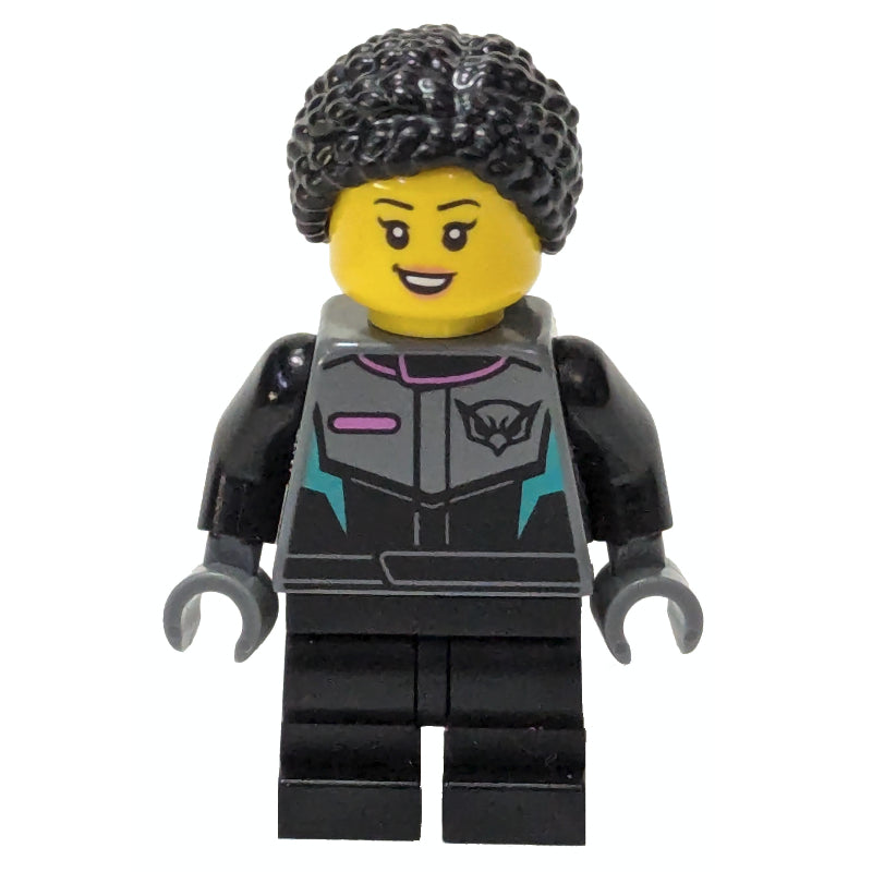 fig-000623 – Race Driver, Black Racing Suit, Black Hair