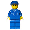 fig-000634 – Man, Blue Shirt with Buttons and Pockets, Blue Legs, Blue Cap (3626a Head)