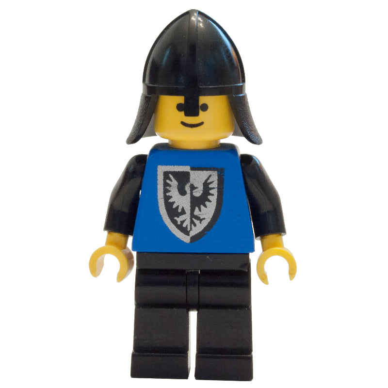 fig-000642 – Knight (Black Falcon) - Black Legs, Black Hips, Rounded Shield, Neck-Protector, 3626a