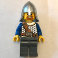 fig-000659 – Knight - Blue Torso, Dark Bluish Grey legs, Metallic Silver Helmet