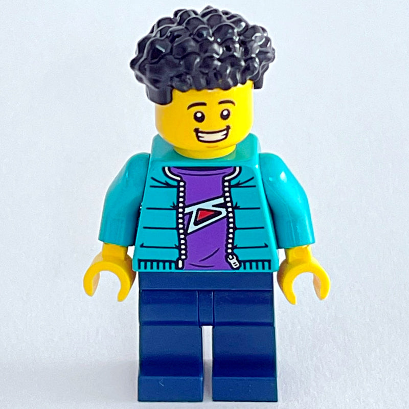 fig-000663 – Man, Dark Turquoise Jacket, Dark Blue Legs, Black Hair