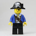 fig-000666 – Pirate - Blue Jacket, Black Legs, Black Bicorne