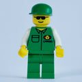 fig-000676 – Cargo Worker, Green Jacket with Pocket, Green Cap, Sunglasses