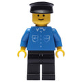 fig-000686 – Man, Blue Shirt with Buttons and Pockets, Black Legs, Black Hat