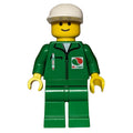 fig-000687 – Racer, Green Jacket with Zipper and Octan Logo, White Cap