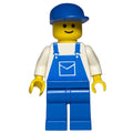 fig-000720 – Man, Blue Overalls, Blue Cap - 3626a Head