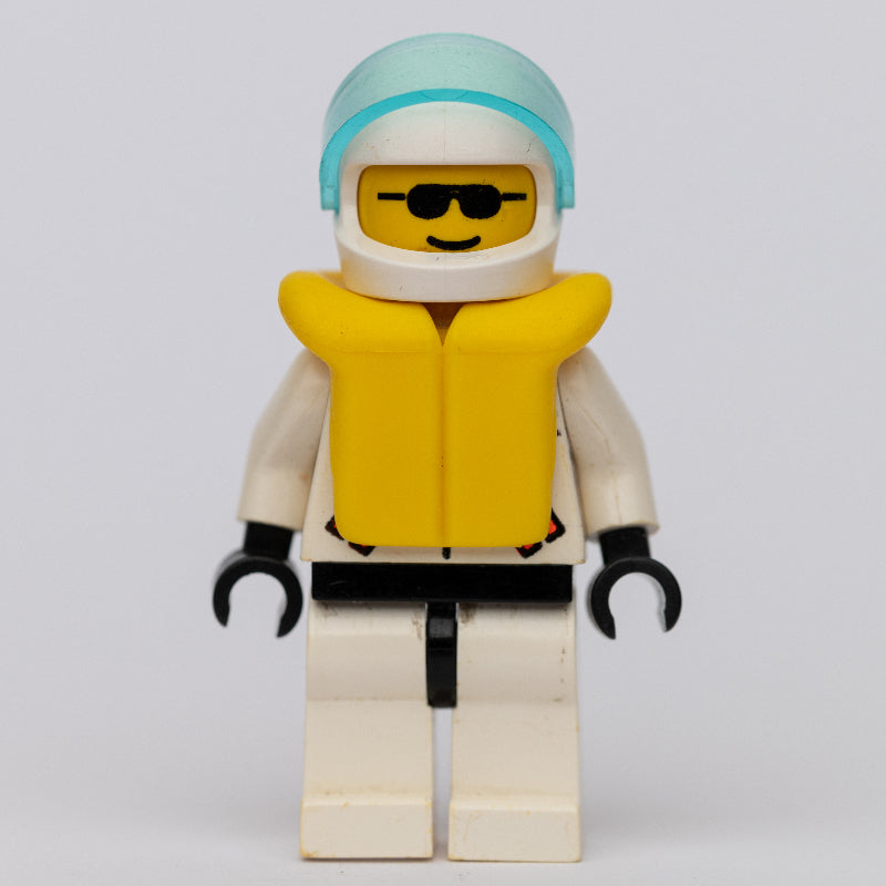 fig-000737 – Res-Q Man, Helmet with Visor, Yellow Life Vest, Sunglasses
