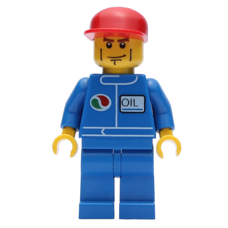 fig-000785 – Mechanic, Blue Jumpsuit with Octan Logo, Red Cap