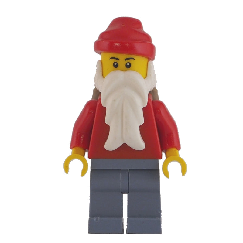 fig-000799 – Santa, Plain Red with Dark Bluish Gray Legs, and Back Basket