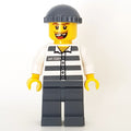 fig-000800 – Criminal, Prison Shirt with #50380, Dark Bluish Gray Legs, Dark Bluish Gray Hat, Missing Tooth