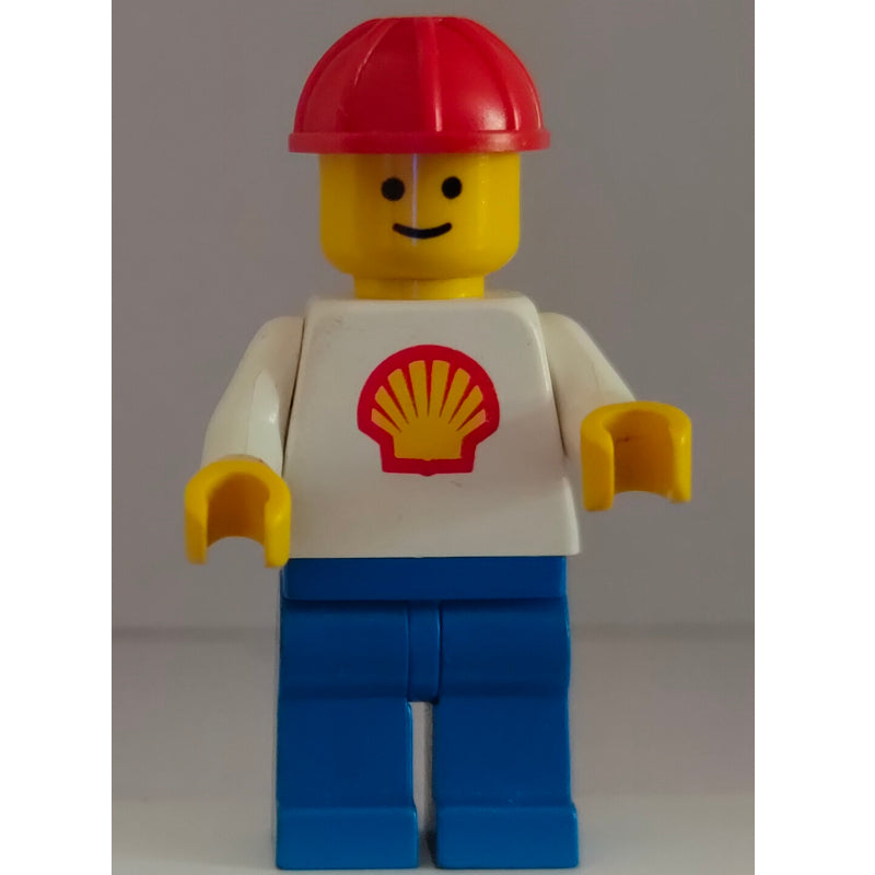 fig-000822 – Shell - White Torso with Logo, Blue Legs, Red Construction Helmet