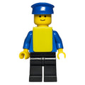 fig-000833 – Man, Plain Blue Torso, Black Legs, Blue Hat, Yellow Vest