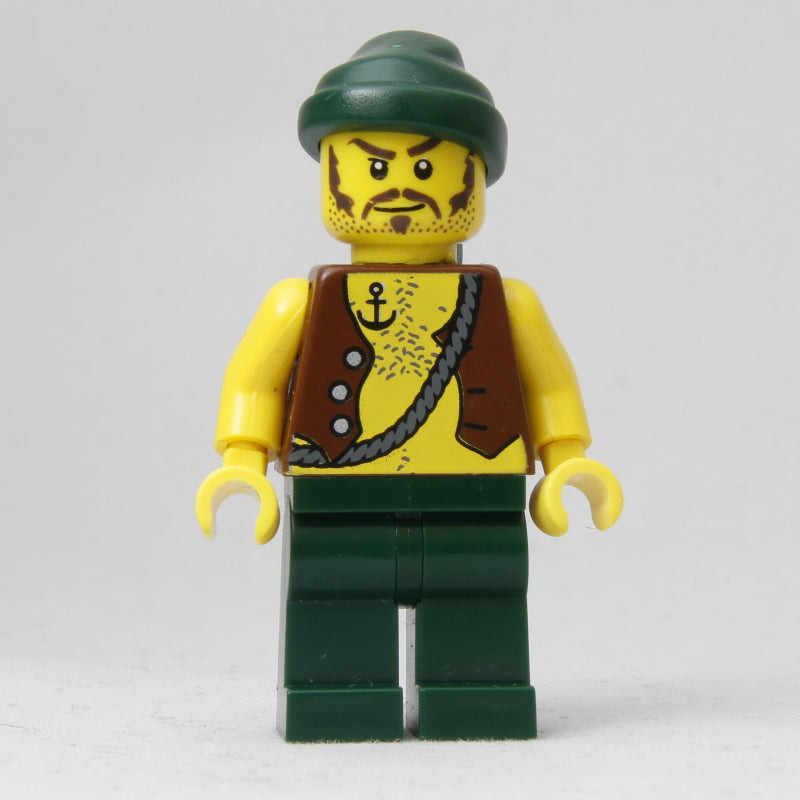 fig-000850 – Pirate - Anchor Tattoo, Dark Green Legs, Dark Green Bandana