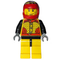 fig-000868 – Race Driver, Yellow Torso, Yellow Legs, Red Helmet