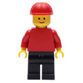 fig-000987 – Man, Red Torso, Black Legs, Red Hard Hat (3626a Head)