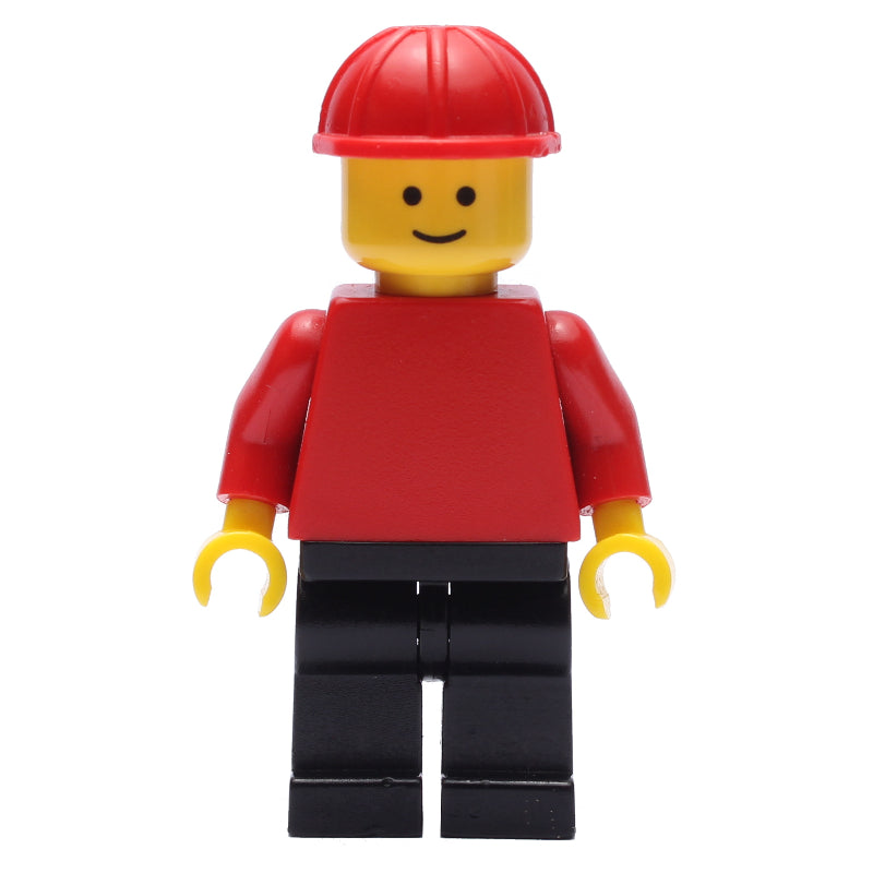 fig-000987 – Man, Red Torso, Black Legs, Red Hard Hat (3626a Head)