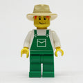 fig-001018 – Man, Green Overalls, Tan Wide Brim Hat
