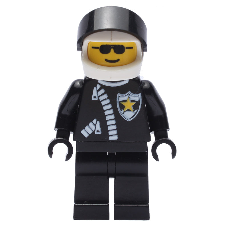 fig-001028 – Policeman with Zipper Jacket and Helmet with Black Visor