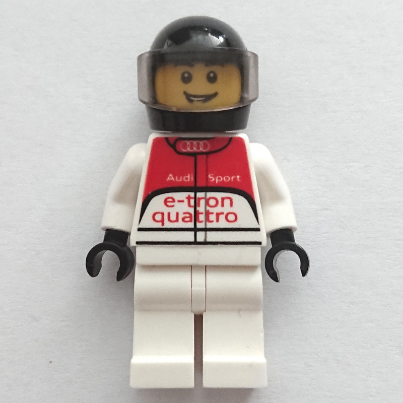 fig-001066 – Race Driver, White Torso, White Legs, Black Helmet, Audi