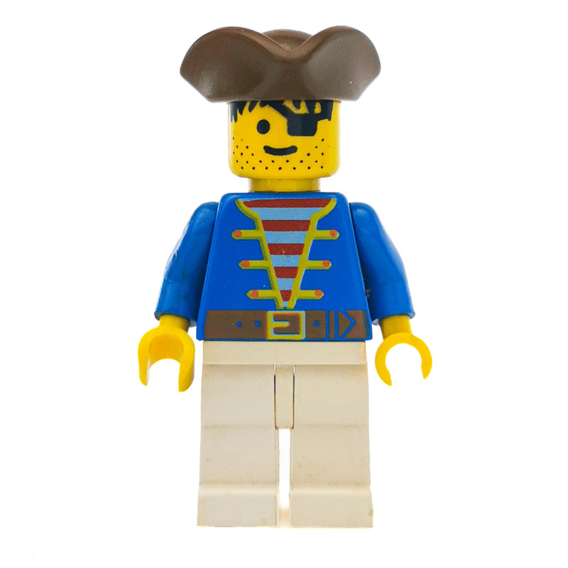 fig-001073 – Pirate - Blue Jacket, White Legs, Brown Bicorne, 3626b