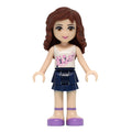 fig-001084 – Olivia - White Top, Dark Blue Skirt