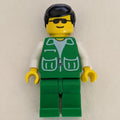fig-001136 – Man, Green Jacket, Green Legs, Black Hair, Sunglasses