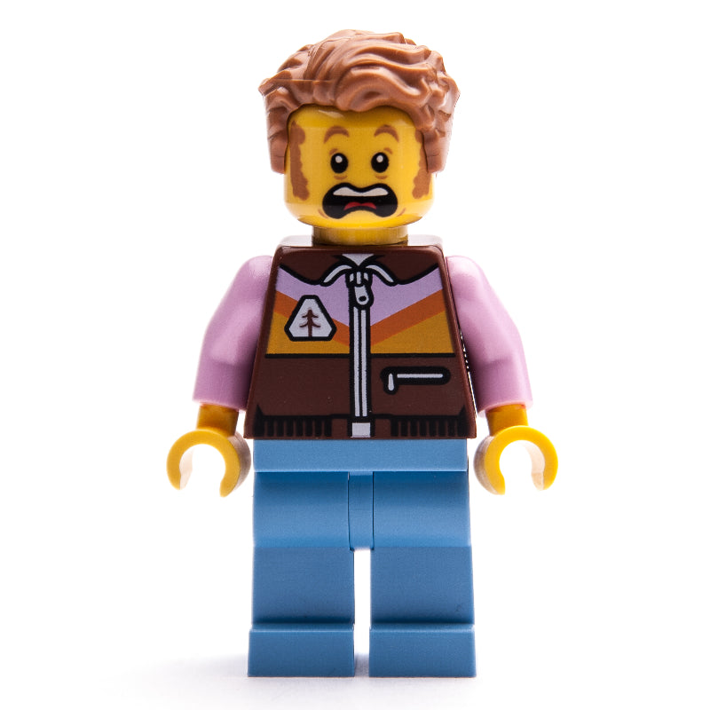fig-001145 – Man, Reddish Brown Jacket, Medium Blue Legs, Medium Nougat Hair