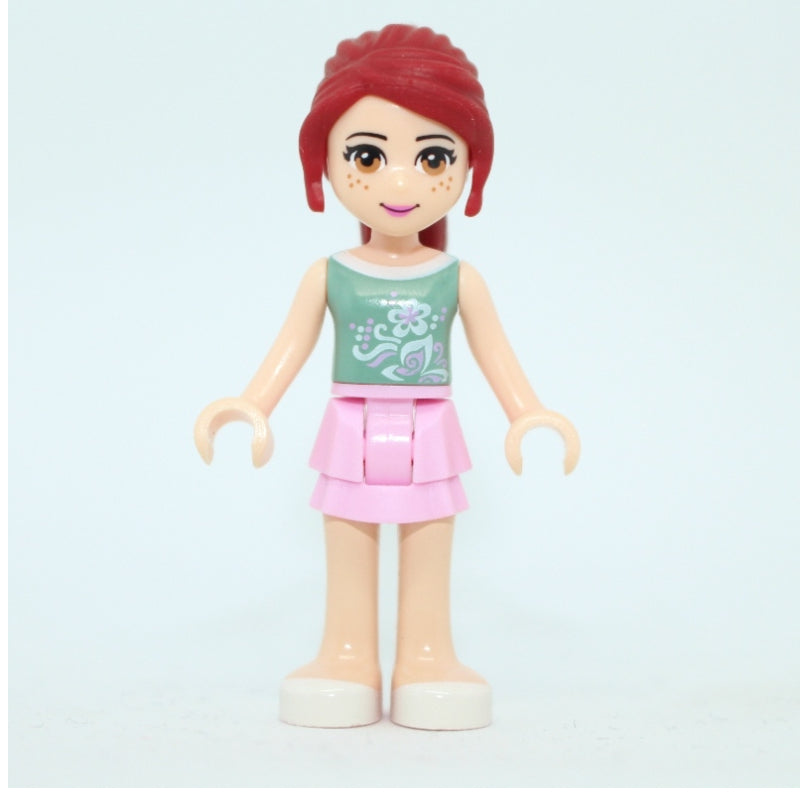 fig-001163 – Mia - Sand Green Top, Bright Pink Skirt
