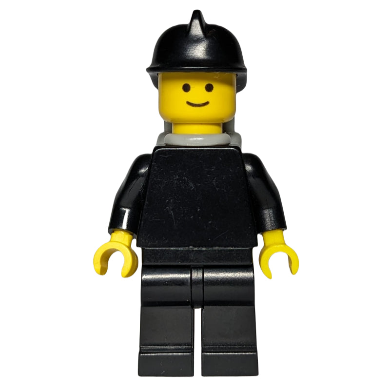 fig-001178 – Fireman, Plain Black, Black Helmet, Light Gray Airtanks
