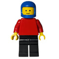 fig-001193 – Man, Plain Red Torso, Black Legs, Blue Helmet