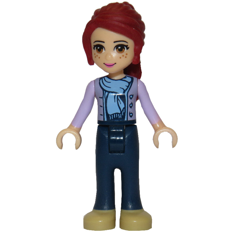fig-001194 – Mia - Lavender Jacket, Scarf, Dark Blue Trousers