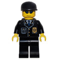 fig-001202 – Policeman, Black Suit with Badge, Black Cap, Sunglasses