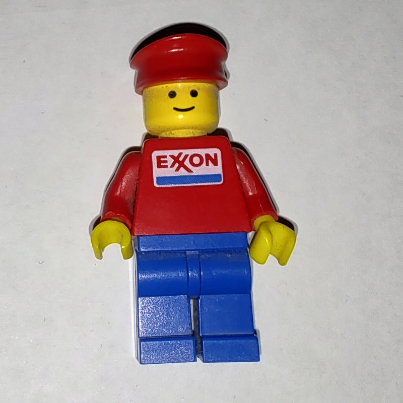 fig-001225 – Man, Red Torso with Exxon Logo, Blue Legs, Red Hat