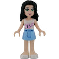 fig-001232 – Emma - White Top, Bright Light Blue Skirt