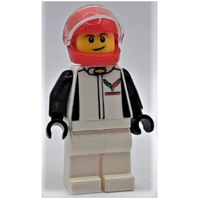 fig-001247 – Race Driver, White Torso, White Legs, Red Helmet, Chevrolet