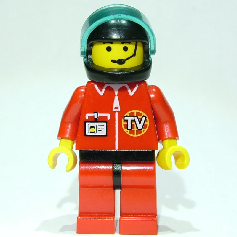 fig-001273 – Pilot, Red Jumpsuit with TV Logo, Black Helmet with Visor, Headset
