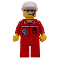 fig-001289 – Space Port Ground Crew, Red Jumpsuit, White Cap, Headset and Glasses